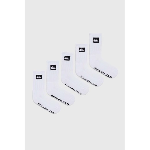 Quiksilver skarpetki 5-pack męskie kolor biały ze sklepu ANSWEAR.com w kategorii Skarpetki męskie - zdjęcie 168256219