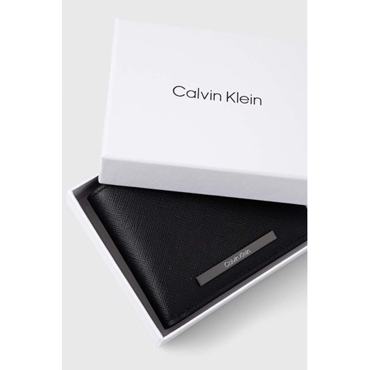Calvin Klein portfel skórzany męski kolor czarny Calvin Klein ONE ANSWEAR.com