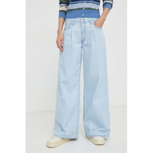 Levi&apos;s jeansy BAGGY WIDE LEG damskie kolor niebieski 25/30 ANSWEAR.com