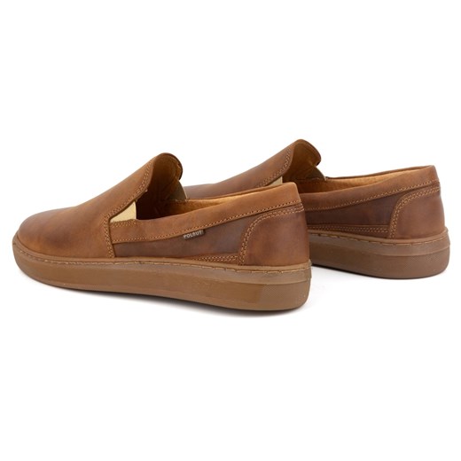Buty męskie wsuwane ze skóry naturalnej POLBUT 2124 camel Polbut 43 butyolivier