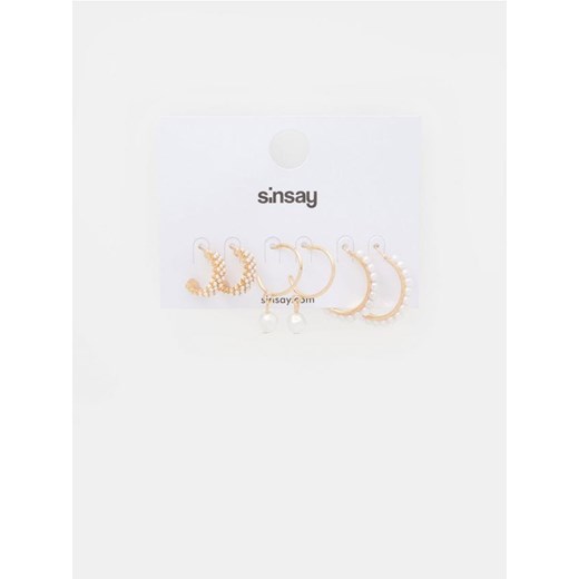 Sinsay - Kolczyki 3 pack - złoty Sinsay Jeden rozmiar wyprzedaż Sinsay