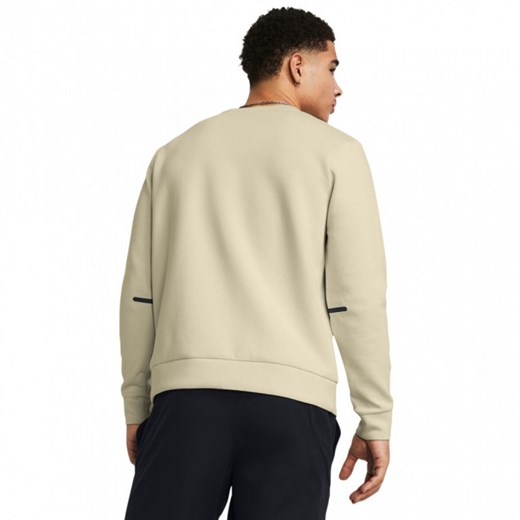 Męska bluza treningowa nierozpinana bez kaptura Under Armour UA Unstoppable Flc Crew - kremowa ze sklepu Sportstylestory.com w kategorii Bluzy męskie - zdjęcie 168259265