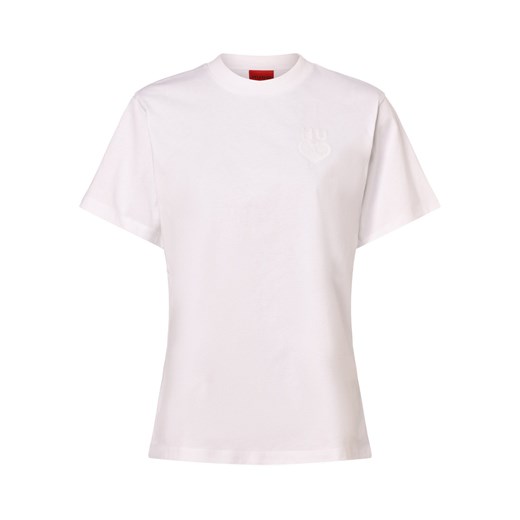 HUGO Koszulka damska - Vintage Tee_9 Kobiety Bawełna biały jednolity ze sklepu vangraaf w kategorii Bluzki damskie - zdjęcie 168265105