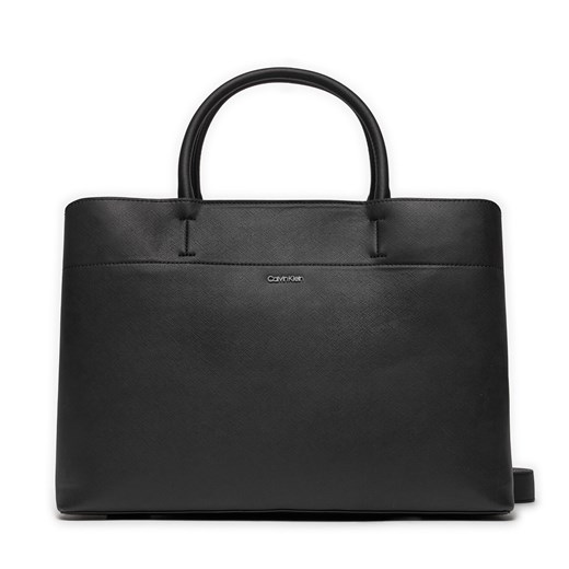 Torebka Calvin Klein Business Large Tote_Saffiano K60K611674 Ck Black/Sand Pebble BEH ze sklepu eobuwie.pl w kategorii Kuferki - zdjęcie 168265289