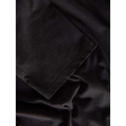 Czarna bluzka damska Reserved z krótkimi rękawami z okrągłym dekoltem 