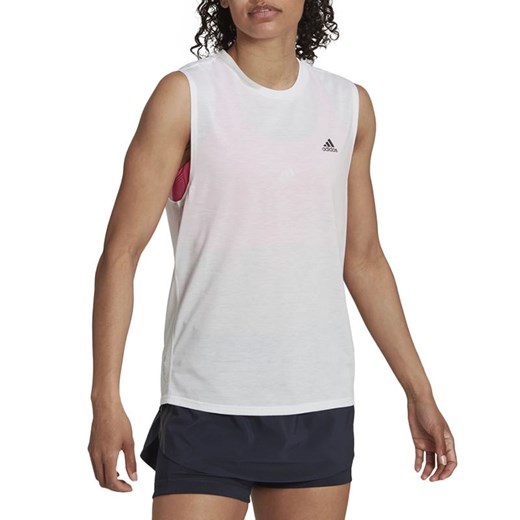 Koszulka adidas Run Icons Muscle Tank HK9117 - biała ze sklepu streetstyle24.pl w kategorii Bluzki damskie - zdjęcie 168269496