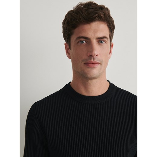 Reserved - Sweter w prążek - czarny ze sklepu Reserved w kategorii Swetry męskie - zdjęcie 168270856