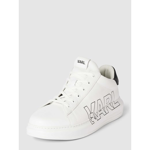 Sneakersy skórzane z nadrukiem z logo ze sklepu Peek&Cloppenburg  w kategorii Buty sportowe męskie - zdjęcie 168272949