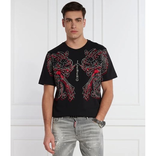 Iceberg t-shirt męski z krótkimi rękawami 