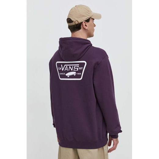 Vans bluza bawełniana męska kolor fioletowy z kapturem gładka Vans XL ANSWEAR.com