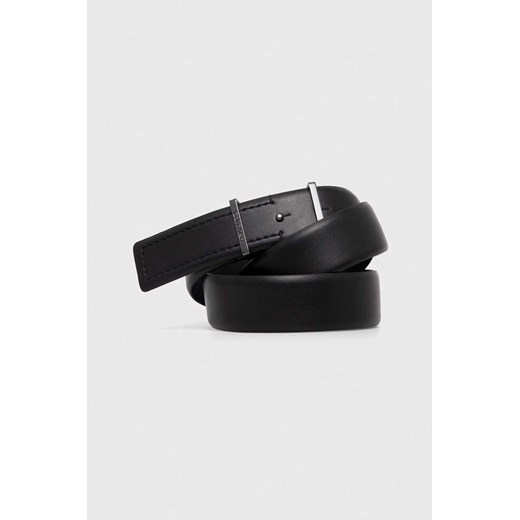 Calvin Klein pasek skórzany męski kolor czarny ze sklepu ANSWEAR.com w kategorii Paski męskie - zdjęcie 168278098