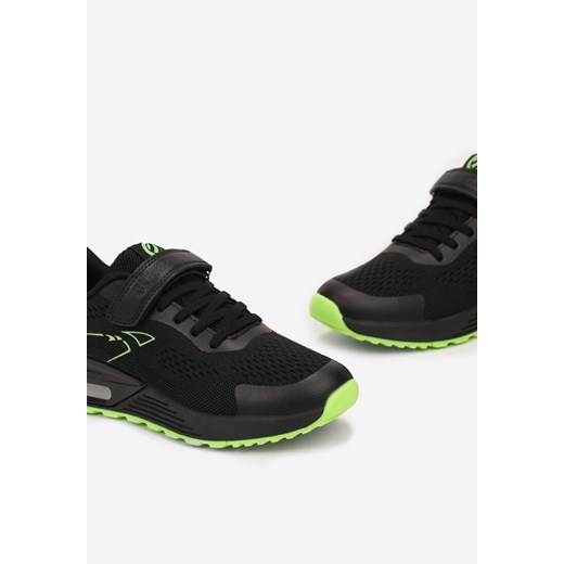 Czarno-Zielone Buty Sportowe na Płaskiej Podeszwie z Siateczki na Rzep Varesil 36 okazyjna cena born2be.pl
