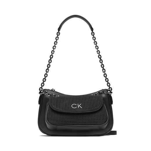 Torebka Calvin Klein Re-Lock Dbl Shoulder Bag Perf K60K610620 BAX ze sklepu eobuwie.pl w kategorii Listonoszki - zdjęcie 168280246