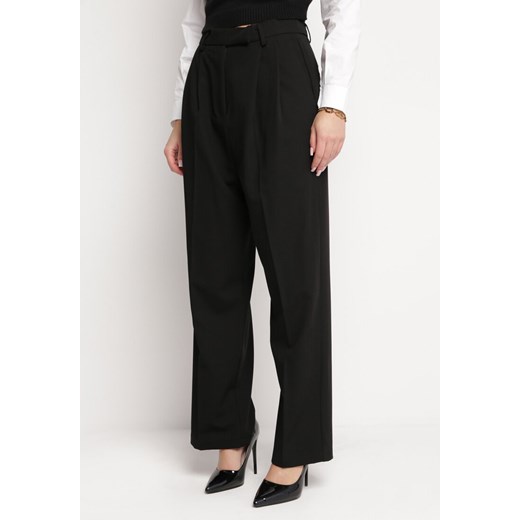 Czarne Garniturowe Spodnie z Wysokim Stanem i Szerokimi Nogawkami Cerda ze sklepu Born2be Odzież w kategorii Spodnie damskie - zdjęcie 168284497