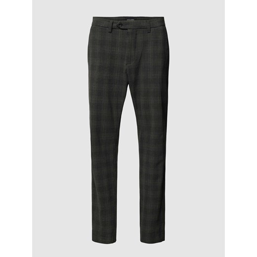 Spodnie materiałowe o kroju slim fit z wzorem w kratę glencheck model ‘MARCO KONNOR’ ze sklepu Peek&Cloppenburg  w kategorii Spodnie męskie - zdjęcie 168287536