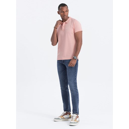 T-shirt męski Ombre różowy z krótkim rękawem