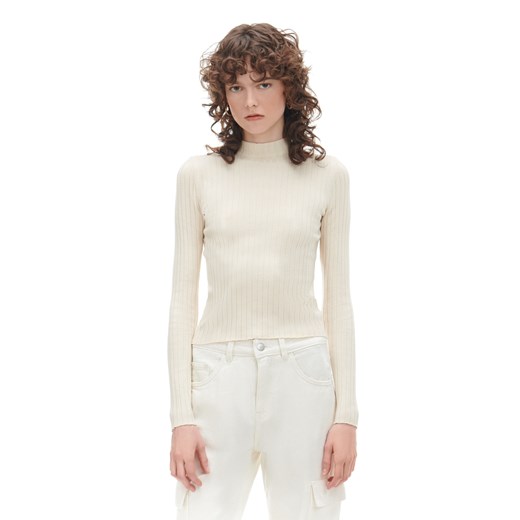 Cropp - Beżowy sweter z półgolfem - beżowy ze sklepu Cropp w kategorii Swetry damskie - zdjęcie 168288397