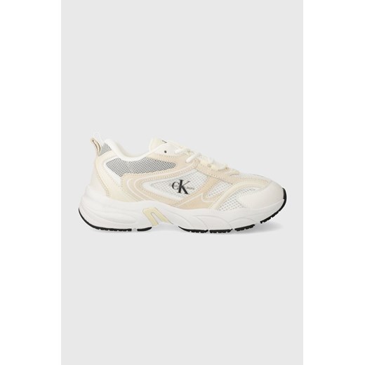 Calvin Klein Jeans sneakersy YW0YW00891 RETRO TENNIS SU-MESH W kolor beżowy YW0YW00891 ze sklepu ANSWEAR.com w kategorii Buty sportowe damskie - zdjęcie 168290926