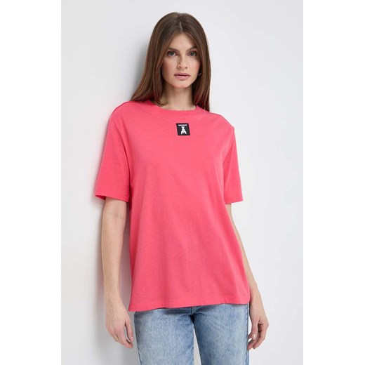 Patrizia Pepe t-shirt bawełniany damski kolor różowy 8M1612 J089 ze sklepu ANSWEAR.com w kategorii Bluzki damskie - zdjęcie 168291099