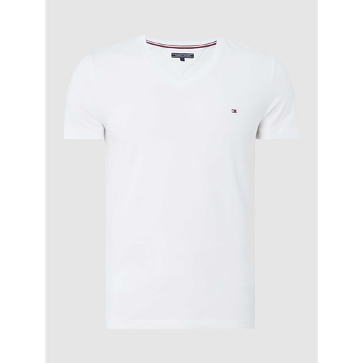 T-shirt o kroju Slim Fit z dekoltem w serek ze sklepu Peek&Cloppenburg  w kategorii T-shirty męskie - zdjęcie 168292897