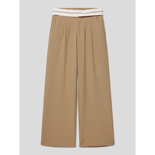 Spodnie materiałowe z paskiem w kontrastowym kolorze ze sklepu Peek&Cloppenburg  w kategorii Spodnie dziewczęce - zdjęcie 168295069