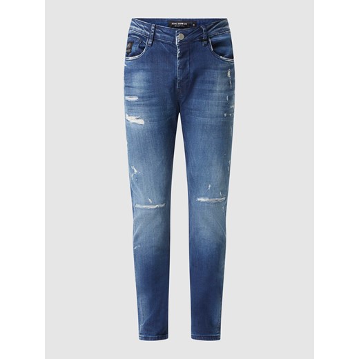 Jeansy o kroju slim fit z efektem znoszenia ze sklepu Peek&Cloppenburg  w kategorii Jeansy męskie - zdjęcie 168297677