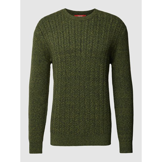 Sweter z dzianiny z prążkowanymi wykończeniami ze sklepu Peek&Cloppenburg  w kategorii Swetry męskie - zdjęcie 168298069