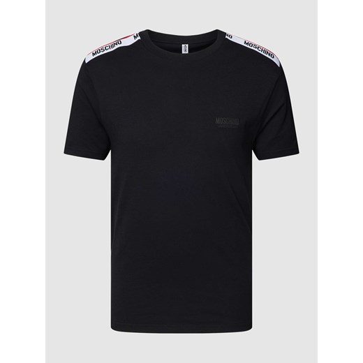 T-shirt z prążkowanym okrągłym dekoltem ze sklepu Peek&Cloppenburg  w kategorii T-shirty męskie - zdjęcie 168299315
