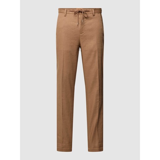 Spodnie lniane z tunelem model ‘Hunt’ ze sklepu Peek&Cloppenburg  w kategorii Spodnie męskie - zdjęcie 168300287