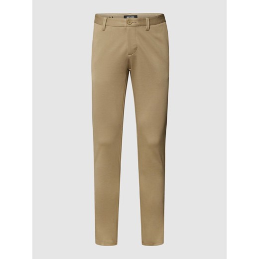 Spodnie materiałowe z detalem z logo model ‘MARK’ ze sklepu Peek&Cloppenburg  w kategorii Spodnie męskie - zdjęcie 168301259