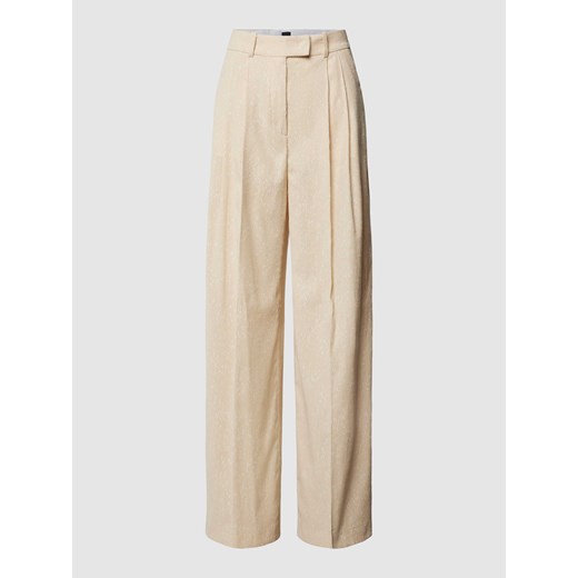 Spodnie z zakładkami w pasie i fakturowanym wzorem model ‘Tacama’ ze sklepu Peek&Cloppenburg  w kategorii Spodnie damskie - zdjęcie 168301396