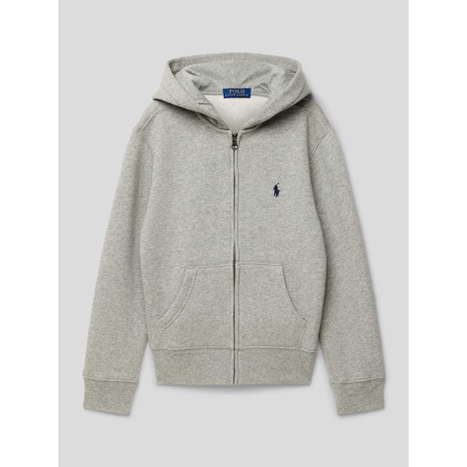 Bluza rozpinana z kapturem i wyhaftowanym logo ze sklepu Peek&Cloppenburg  w kategorii Kurtki chłopięce - zdjęcie 168303275