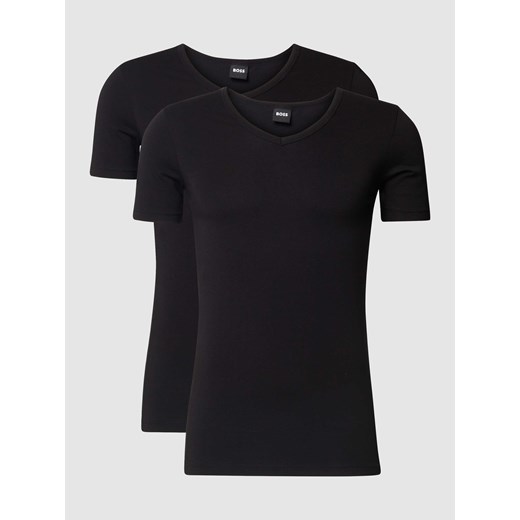 T-shirt z dekoltem w serek w zestawie 2 szt. model ‘Modern’ ze sklepu Peek&Cloppenburg  w kategorii Podkoszulki męskie - zdjęcie 168303446