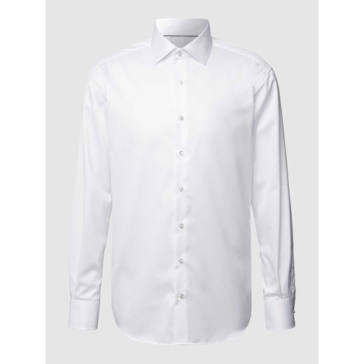 Koszula biznesowa o kroju modern fit z diagonalu — nieprzejrzysta ze sklepu Peek&Cloppenburg  w kategorii Koszule męskie - zdjęcie 168310257