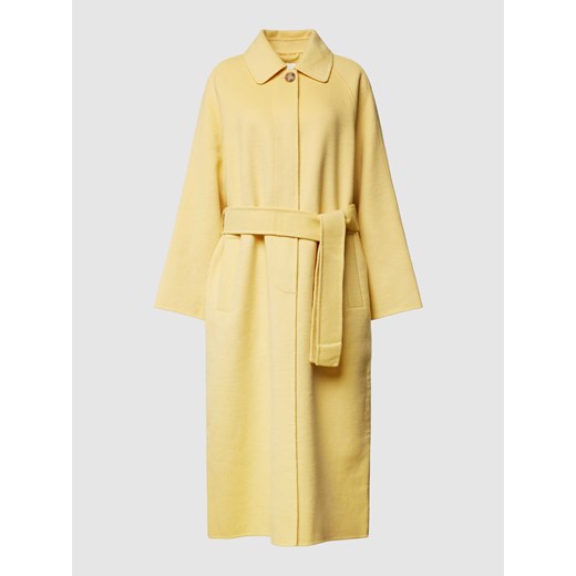 Płaszcz wełniany z wiązanym paskiem ze sklepu Peek&Cloppenburg  w kategorii Płaszcze damskie - zdjęcie 168310556