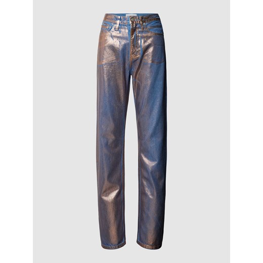 Jeansy z prostą nogawką efektem błyszczącym 29/32 okazyjna cena Peek&Cloppenburg 