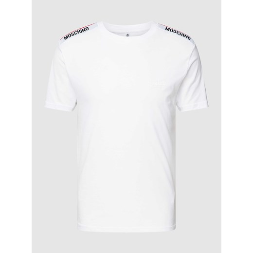 T-shirt z prążkowanym okrągłym dekoltem ze sklepu Peek&Cloppenburg  w kategorii T-shirty męskie - zdjęcie 168313656
