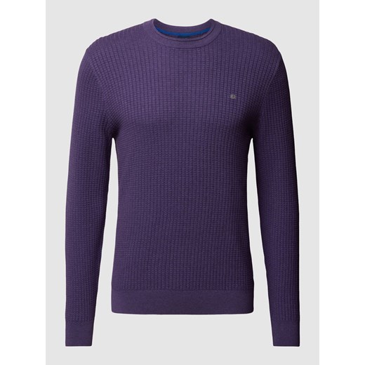 Sweter z dzianiny z fakturowanym wzorem ze sklepu Peek&Cloppenburg  w kategorii Swetry męskie - zdjęcie 168317437