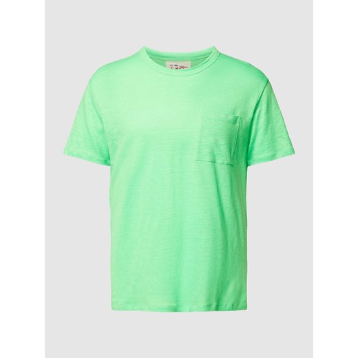 T-shirt z lnu z kieszenią na piersi model ‘ECSTASEA’ ze sklepu Peek&Cloppenburg  w kategorii T-shirty męskie - zdjęcie 168319419