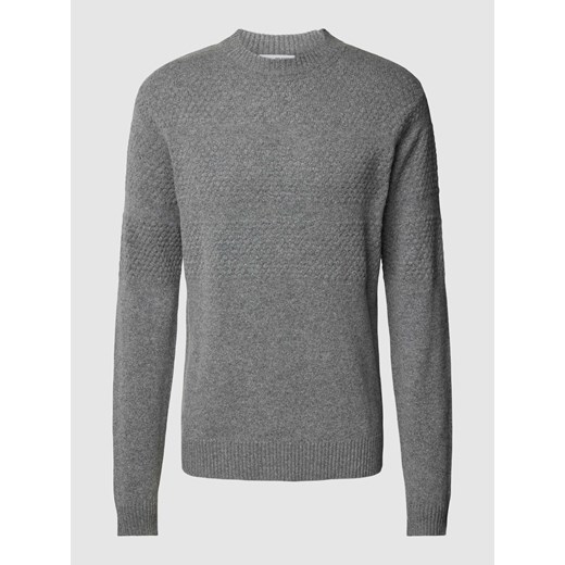 Sweter z dzianiny z okrągłym dekoltem model ‘SKIPPER’ Selected Homme S Peek&Cloppenburg wyprzedaż