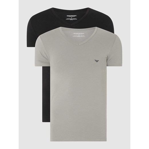 T-shirt z bawełny w zestawie 2 szt. ze sklepu Peek&Cloppenburg  w kategorii Podkoszulki męskie - zdjęcie 168323159