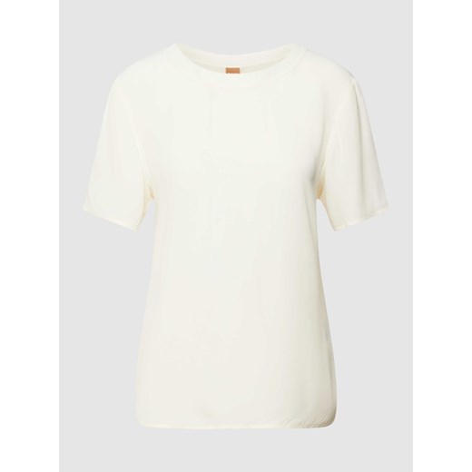 T-shirt z prążkowanym,okrągłym dekoltem model ‘Ilyeana’ ze sklepu Peek&Cloppenburg  w kategorii Bluzki damskie - zdjęcie 168323867