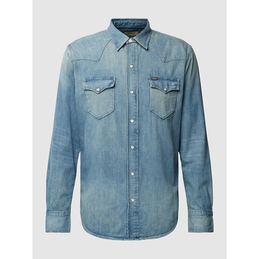 Koszula jeansowa o kroju regular fit z kieszeniami na piersi model ‘ICON’ ze sklepu Peek&Cloppenburg  w kategorii Koszule męskie - zdjęcie 168325038