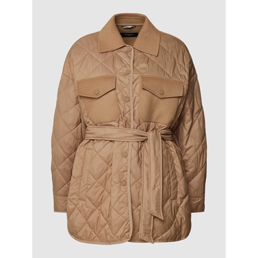 Pikowana kurtka z wiązanym paskiem model ‘PAPRICA’ ze sklepu Peek&Cloppenburg  w kategorii Kurtki damskie - zdjęcie 168325135