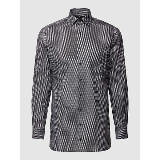 Koszula biznesowa o kroju modern fit ze wzorem na całej powierzchni model ‘Global’ ze sklepu Peek&Cloppenburg  w kategorii Koszule męskie - zdjęcie 168325516