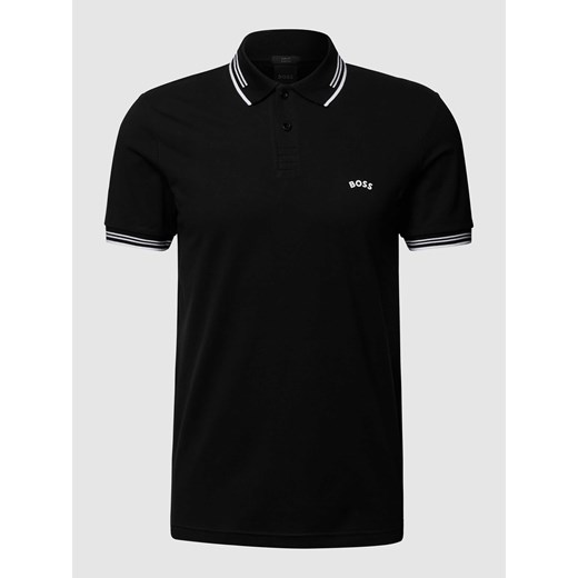 Koszulka polo o kroju slim fit z paskami w kontrastowym kolorze model ‘Paul Curved’ ze sklepu Peek&Cloppenburg  w kategorii T-shirty męskie - zdjęcie 168326437