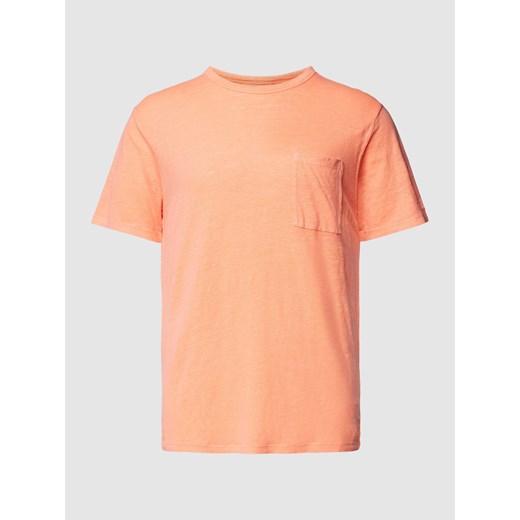T-shirt z lnu z kieszenią na piersi model ‘ECSTASEA’ ze sklepu Peek&Cloppenburg  w kategorii T-shirty męskie - zdjęcie 168327387