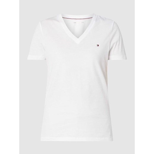 T-shirt z bawełny z wyhaftowanym logo ze sklepu Peek&Cloppenburg  w kategorii Bluzki damskie - zdjęcie 168327445