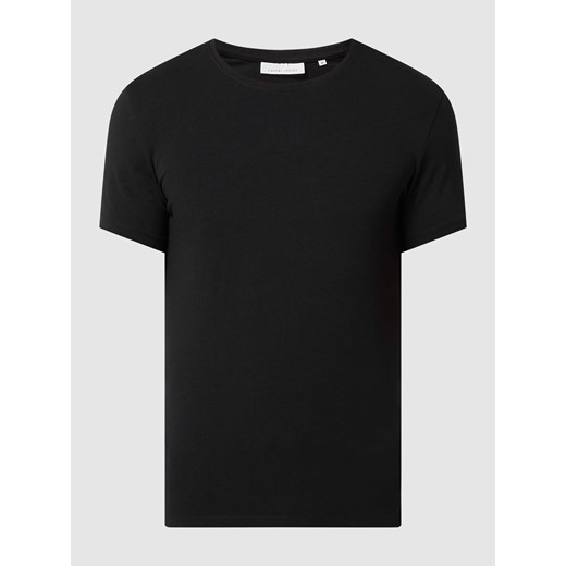 T-shirt z prążkowanym okrągłym dekoltem ze sklepu Peek&Cloppenburg  w kategorii T-shirty męskie - zdjęcie 168331025