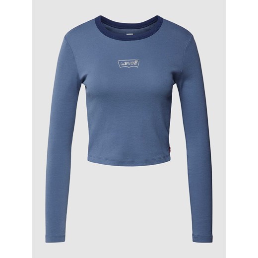 Bluza krótka z długim rękawem i nadrukiem z logo ze sklepu Peek&Cloppenburg  w kategorii Bluzki damskie - zdjęcie 168331029